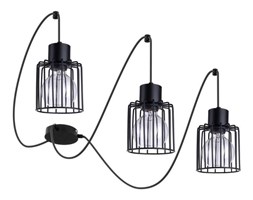 Zwieszana LAMPA druciana LUTO KWADRAT 31129 Sigma industrialna OPRAWA zwis metalowe klatki loft drut czarne