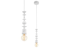 LAMPA wisząca AVOLTRI 49374 Eglo drewniana OPRAWA rustykalna ZWIS geometryczny kształty biały