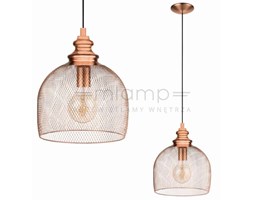 Industrialna LAMPA wisząca STRAITON 49738 Eglo druciana OPRAWA retro ZWIS siatka kopuła loft miedziana