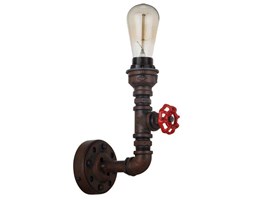 Industrialna LAMPA ścienna MANILA MBM-2846/1A RUST Italux metalowa OPRAWA rura KINKIET zawór kran rdza