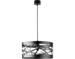 Wisząca LAMPA ażurowa FREZ 31073 Sigma metalowa OPRAWA zwis z wycięciami czarny