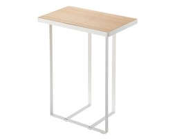 Biały stolik z gazetnikiem YAMAZAKI Tower Magazine Rack&Table