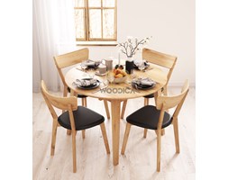 Stół dębowy okrągły 04 rozkładany 130x75x130