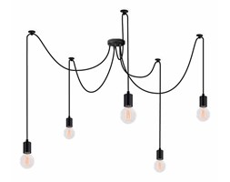 SPIDER-Lampa wiszaca 5 Zródel Czarny z zarówkami Ø Regulowany