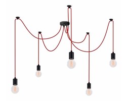 SPIDER-Lampa wiszaca 5 Zródel Czarny z zarówkami Ø Regulowany