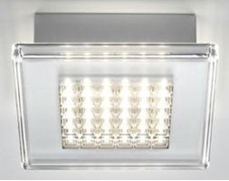QUADRILED-Plafon LED do łazienki Metal & Méthacrylate Dł.40cm