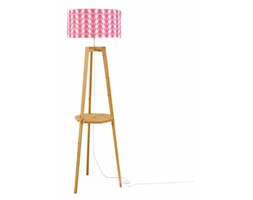 KALEIDOSCOPE-Lampa podlogowa Tkanina motywy Statyw Dab Wys.150cm