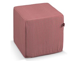 Dekoria Pufa kostka, czerwono biała krateczka (0,5x0,5cm), 40 × 40 × 40 cm, Quadro