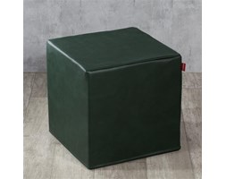 Dekoria Pufa kostka, ciemnozielony (eko-skóra), 40 × 40 × 40 cm, Eco-leather do -50%