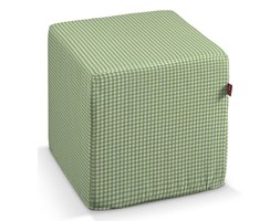 Dekoria Pufa kostka, zielono biała krateczka (0,5x0,5cm), 40 × 40 × 40 cm, Quadro
