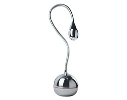 Designerska LAMPA stołowa SNAKE 4673/1 Maxlight metalowa LAMPKA biurkowa minimalistyczna LED 3W kula chrom