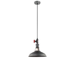 Industrialna LAMPA wisząca GARIBALDO MDM-2781/1 GR+BK Italux metalowa OPRAWA zwis zawór szary