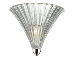 Kinkiet LAMPA ścienna BLOS MA05080W-001 Italux szklana OPRAWA plisowana przezroczysta