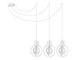 Industrialna LAMPA wisząca AURA KOŁO 31096 Sigma metalowa OPRAWA zwis PAJĄK druciany na kablach loft biały