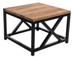 Nowoczesny stolik z drewnianym blatem Loft 60x60