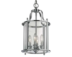 LAMPA wisząca EVO P04550CH szklana OPRAWA zwis chrom przezroczysty