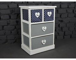 SZAFKA DREWNIANA STOLIK BIAŁY SHABBY SZUFLADY