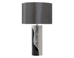Nowoczesna lampka nocna - lampa stojąca czarno-srebrna - AIKEN