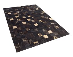 Dywan - brązowy - skóra - patchwork - 140x200 cm - BANDIRMA