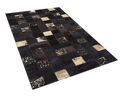 Dywan - brązowy - skóra - patchwork - 80x150 cm - BANDIRMA