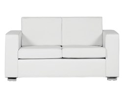 Sofa biała - kanapa - skórzana - dwuosobowa - wypoczynek - HELSINKI