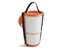 Biało-pomarańczowy pojemnik obiadowy Black + Blum Lunch Pot