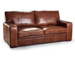 Sofa, kanapa Estelia Buffo, 2os., naturalna skóra, tkanina