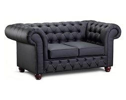 Sofa Chesterfield 2 os. skórzana, eko skóra, tkanina, ekskluzywna