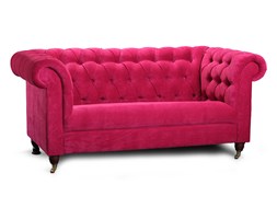 Sofa Yale Style 2os., skóra, tkanina, różowa