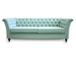 Klasyczna sofa Cezar, tapicerowana tkaniną, kolor miętowy, turkusowy