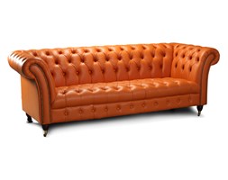 Sofa Chester Club 3 os., skóra, eko-skóra, tkanina
