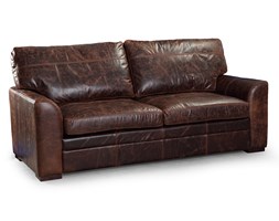 Sofa Estelia New York, 2os., naturalna skóra, tkanina