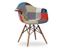 FOTEL PATCHWORK SZARO-POMARAŃCZOWY 132-X DSW DAW