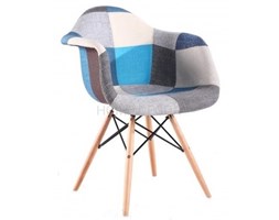 FOTEL PATCHWORK SZARO-NIEBIESKI 082 DSW