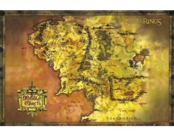 Władca Pierścieni Mapa Śródziemia - plakat