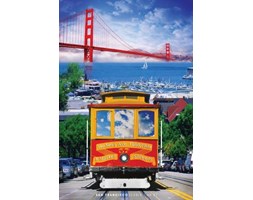 San Francisco Tramwaj i Golden Gate - plakat