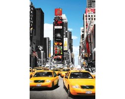 Nowy Jork Żółte Taksówki na Times Square - plakat