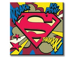Superman - Pop Art Shield - Obraz na płótnie