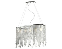 Kryształowa LAMPA wisząca KAAS MA04928CA-005 Italux OPRAWA glamour zwis crystal srebrny przezroczysty