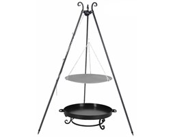 FARMCOOK Patelnia ogniskowa VIKING na trójnogu 56 cm + Palenisko 60 cm