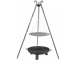 FARMCOOK Patelnia ogniskowa VIKING na trójnogu 46 cm + Palenisko 60 cm