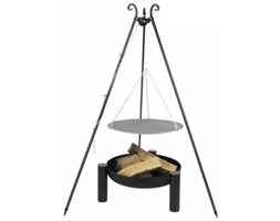 FARMCOOK Patelnia ogniskowa VIKING na trójnogu 46 cm + Palenisko 60 cm