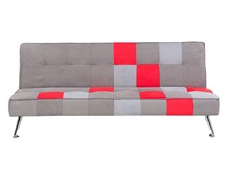 Sofa z funkcją spania tapicerowana szara/patchwork OLSKER