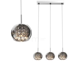 LAMPA wisząca CRYSTAL P0076-03N-B5FZ Zumaline kryształowa OPRAWA glamour LISTWA moonlight sufitowa chrom przezroczysta
