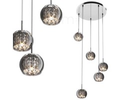 LAMPA zwieszana CRYSTAL P0076-05M-B5FZ Zumaline szklana OPRAWA kaskada ZWIS moonlight z kryształkami chrom