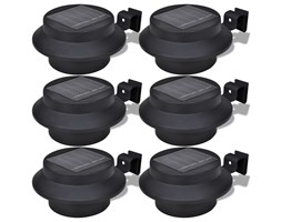 vidaXL Lampy solarne, 6 sztuk, czarne