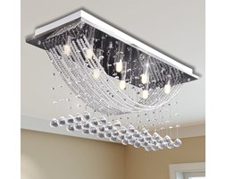 vidaXL Biała lampa sufitowa z błyszczącymi kryształkami, 8 x G9, 29 cm