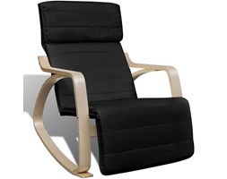vidaXL Fotel bujany z giętą ramą, materiałowy, regulowany, czarny
