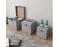 vidaXL 3 pudła do przechowywania z MDF w kolorze szarego betonu