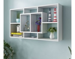 vidaXL Wisząca półka z 8 przegrodami, biała